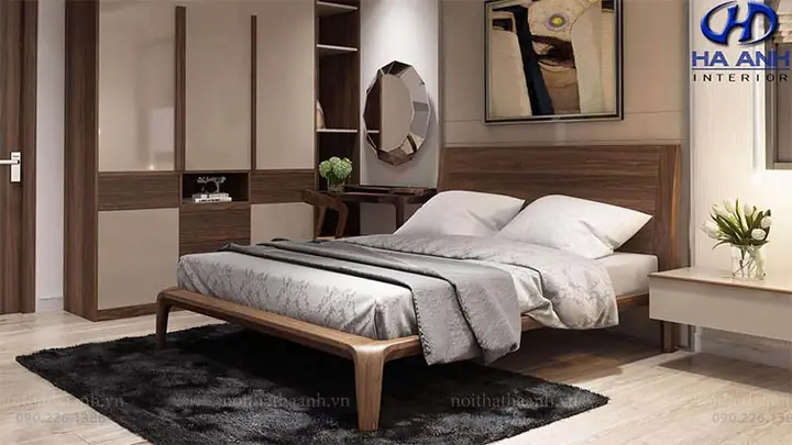 CHI TIẾT VỀ MẪU GIƯỜNG NGỦ GỖ ÓC CHÓ HN 603