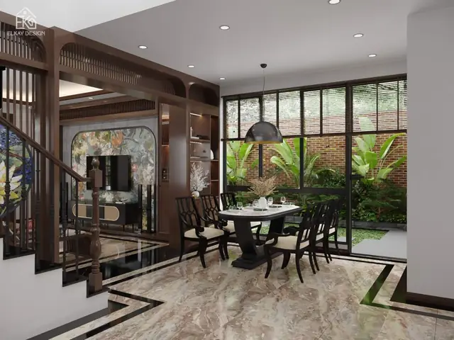 Thiết kế phòng khách với phong cách indochine: