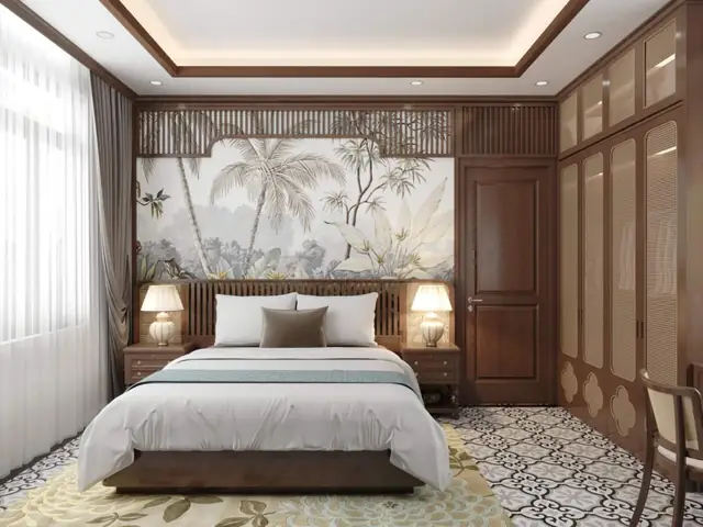 Thiết kế phòng khách với phong cách indochine: