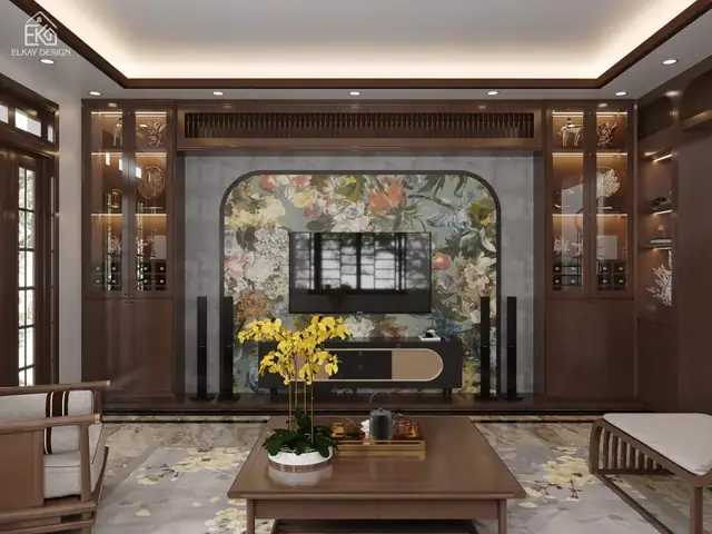 Thiết kế phòng khách với phong cách indochine: