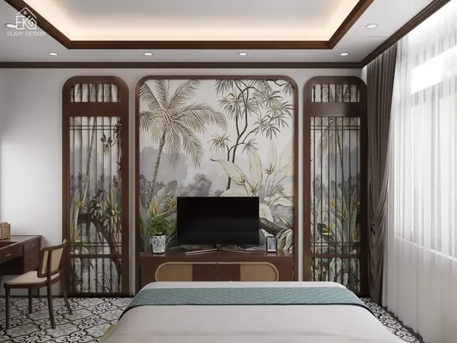 Thiết kế phòng khách với phong cách indochine: