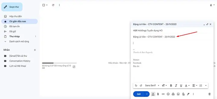 2.1 Ghi rõ ràng tiêu đề mail