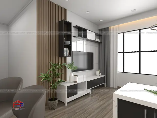 Thiết Kế Nội Thất Phòng Khách - Ngủ Cho Không Gian Sống Hiện Đại Của Nhà Anh Thi - Green Bay Mễ Trì