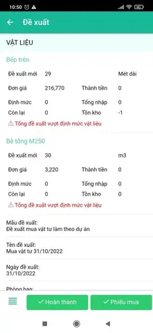 3. Quản lý vật tư dự án lắp đặt nội thất