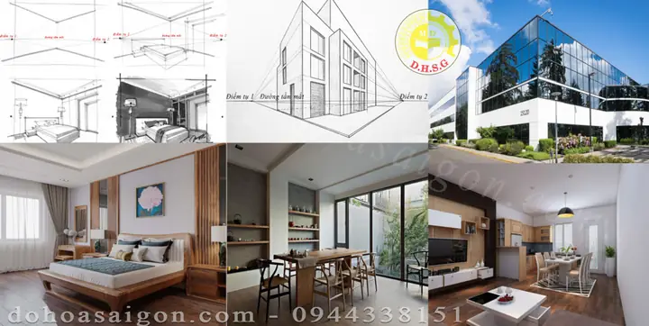 2. Góc nhìn 2 điểm tụ (Two-point Perspective)