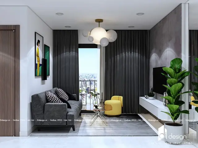 Thiết Kế Căn Hộ Chung Cư 60m2 2 Phòng Ngủ Saigon Gateway