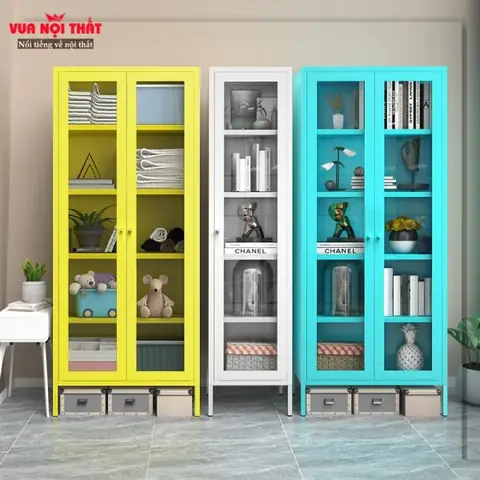 Tá»§ Äá»±ng sÃ¡ch cá»­a kÃ­nh nhiá»u ngÄn TK06