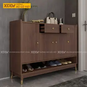 Tủ Đựng Giày Gỗ MDF 4 Cánh Chân Thấp Có Ngăn Hở Dưới Tủ Đựng Giày Gỗ MDF 4 Cánh Chân Thấp Có Ngăn Hở Dưới