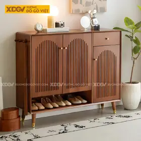 Tủ Giày Dép Gỗ Sồi Mỹ Cánh Nan Dọc Cong Vòm Chân Cao Tủ Giày Dép Gỗ Sồi Mỹ Cánh Nan Dọc Cong Vòm Chân Cao