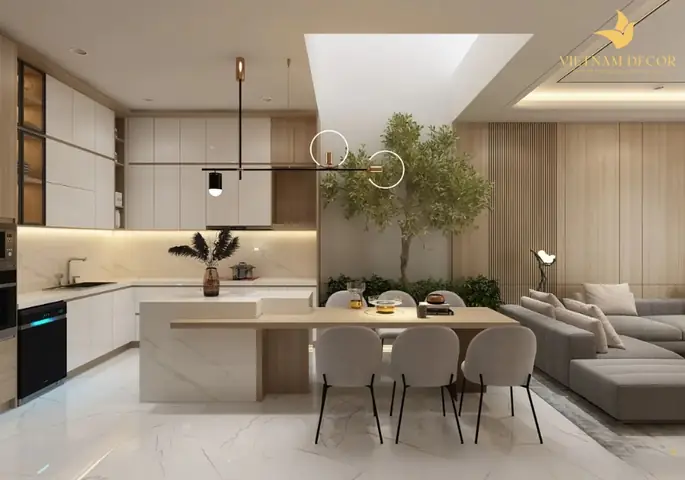 Mẫu Thiết Kế Phòng Khách Liền Phòng Bếp Với Không Gian Mở Mẫu Thiết Kế Phòng Khách Liền Phòng Bếp Với Không Gian Mở