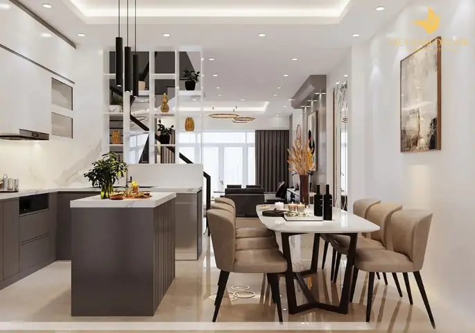 Mẫu Thiết Kế Phòng Khách Liền Phòng Bếp Với Không Gian Mở Mẫu Thiết Kế Phòng Khách Liền Phòng Bếp Với Không Gian Mở