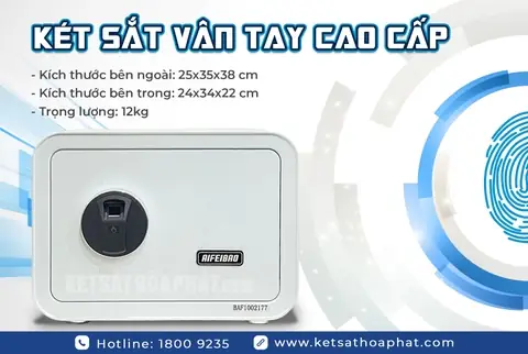 Thông số cơ bản của Két sắt thông minh mini vân tay trắng HP25 sơn nano chống xước nội thất bọc da sang trọng