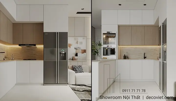 2. Thiết Kế Bếp Kết Hợp Đảo Bếp Đa Năng