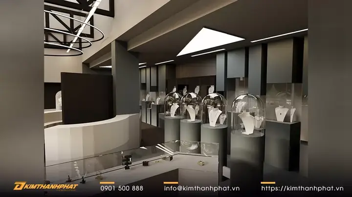 Thiết Kế Nội Thất Cho Showroom Vàng Bạc, Kim Cương