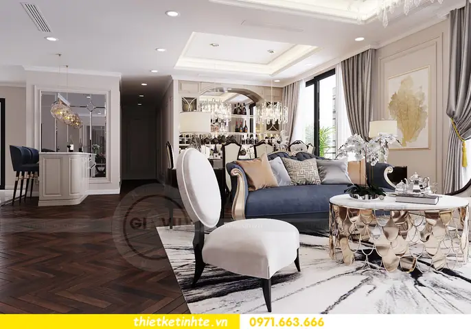 Thiết kế nội thất chung cư D Capitale tòa C6 căn hộ đập thông 10, 11
