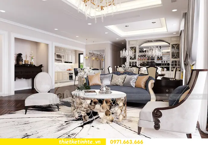 Thiết kế nội thất chung cư D Capitale tòa C6 căn hộ đập thông 10, 11