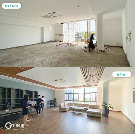 so sánh nội thất trước và sau khi cải tạo