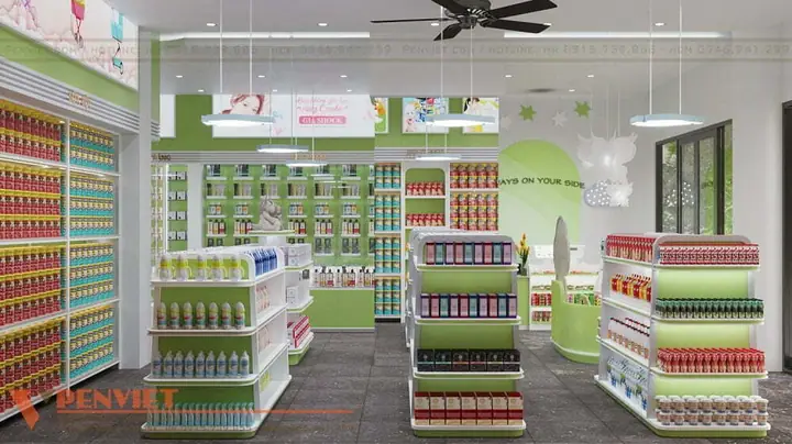 Chi tiết thiết kế shop bỉm sữa đồ sơ sinh BinBo