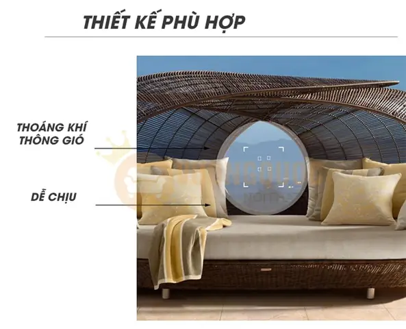 Bá» giÆ°á»ng ngoÃ i trá»i mÃ¡i tá» chim ká»³ diá»u ZXFC011 Äáº·c Äiá»m