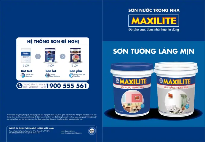 1.2. Bảng màu sơn Maxilite nội thất