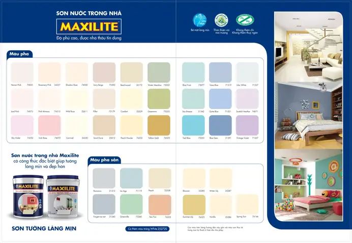 1.2. Bảng màu sơn Maxilite nội thất