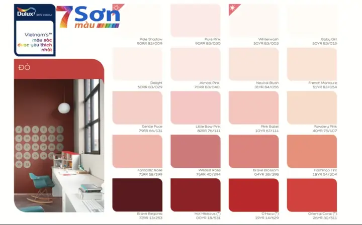 II. Bảng màu sơn Dulux được yêu thích nhất dành cho trong nhà lẫn ngoài trời: