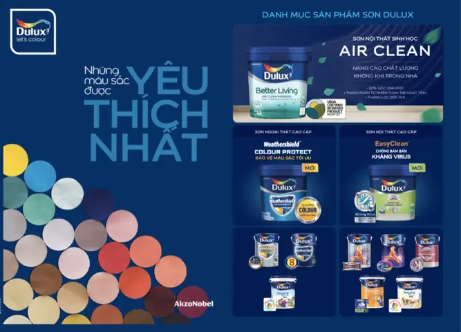 II. Bảng màu sơn Dulux được yêu thích nhất dành cho trong nhà lẫn ngoài trời: