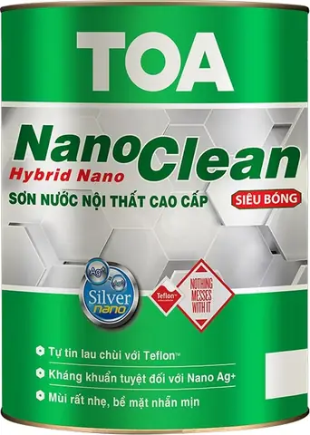 1. Sơn Nước Nội Thất Nanoclean Siêu Bóng Màu Pha Toa