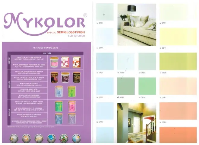 Công ty Mykolor cung cấp đến quý khách hàngbảng màu sơn Mykolor Nội thất và sơn Mykolor ngoại thất. Công ty Mykolor cung cấp đến quý khách hàngbảng màu sơn Mykolor Nội thất và sơn Mykolor ngoại thất.
