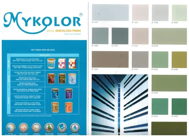 Công ty Mykolor cung cấp đến quý khách hàngbảng màu sơn Mykolor Nội thất và sơn Mykolor ngoại thất. Công ty Mykolor cung cấp đến quý khách hàngbảng màu sơn Mykolor Nội thất và sơn Mykolor ngoại thất.