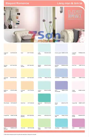 1. Bảng màu sơn Dulux 5 In 1 trong nhà: