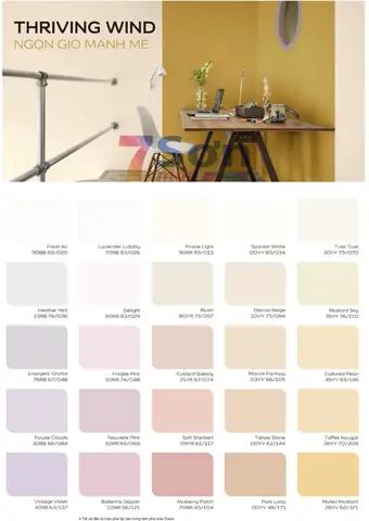 2. Bảng màu sơn Dulux Easy Clean lau chùi hiệu quả trong nhà: