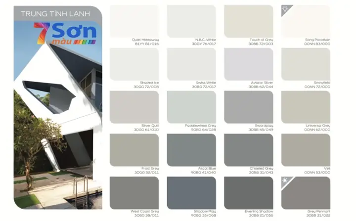 II. Bảng màu sơn Dulux được yêu thích nhất dành cho trong nhà lẫn ngoài trời: