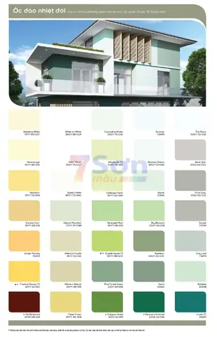 1. Bảng màu Dulux Weathershield ngoài trời: