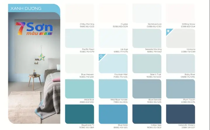 II. Bảng màu sơn Dulux được yêu thích nhất dành cho trong nhà lẫn ngoài trời: