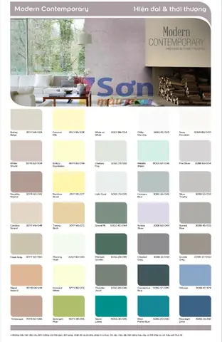 1. Bảng màu sơn Dulux 5 In 1 trong nhà: