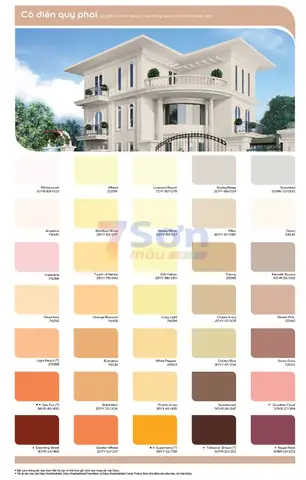 1. Bảng màu Dulux Weathershield ngoài trời: