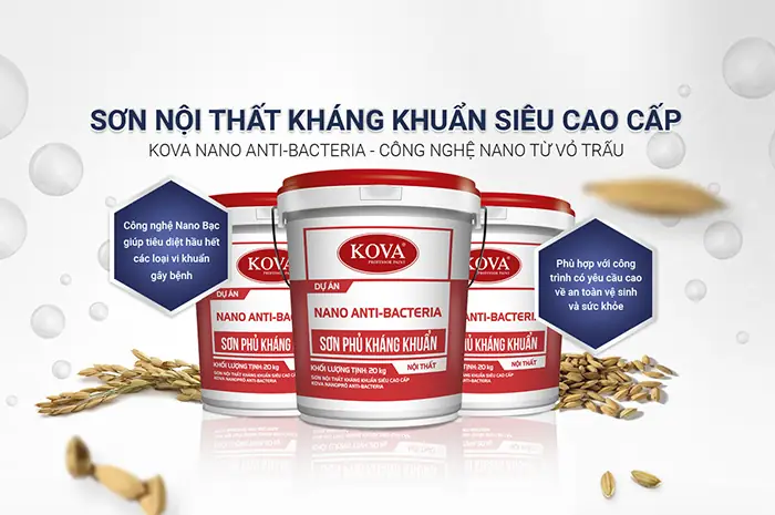 2. Hướng dẫn thi công sơn nội thất kháng khuẩn Kova Nano Anti-Bacteria