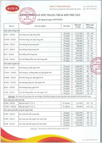 sơn nội thất kova otofun