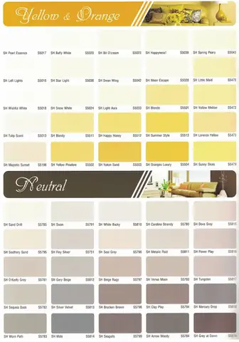 Bảng Màu Sơn Spec Mới Nhất