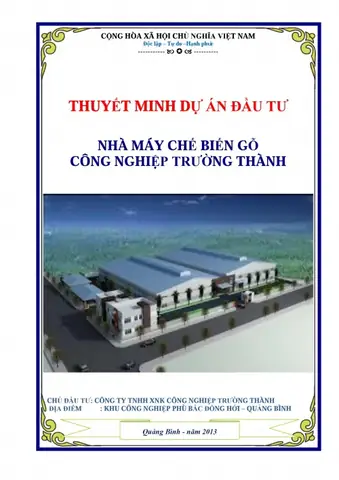 Dá»± Ã¡n Äáº§u Tæ° Nhã Mã¡y Sáº£n Xuáº¥t Cháº¿ Biá»n Gá» Vã Vã¡n Ã©p