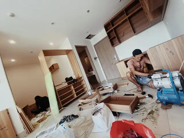 Thứ ba: Thi công lắp đặt nội thất