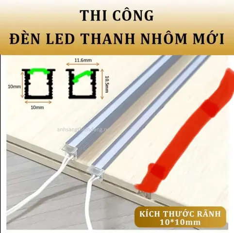 Thanh nhôm kèm led dây
