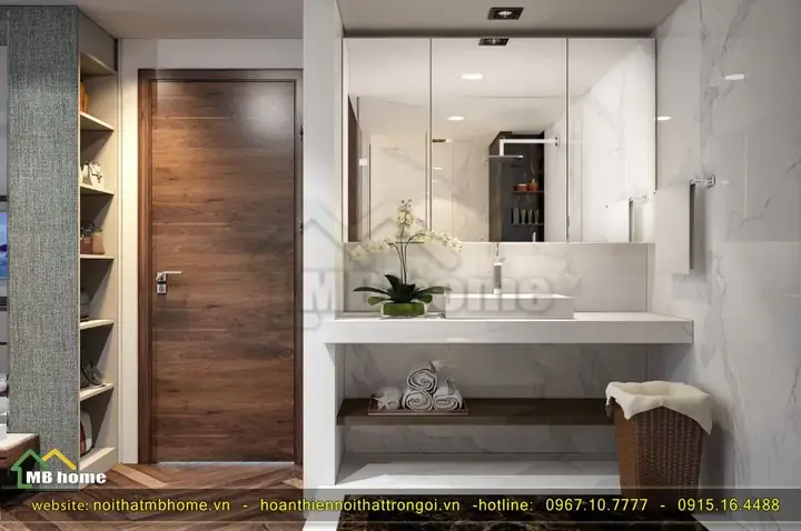 Phòng vệ sinh trong bản vẽ chung cư đẹp - The Golden Palm