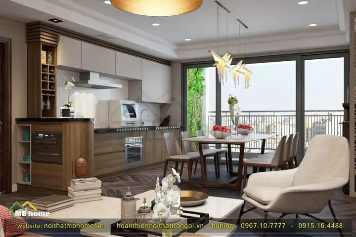 Thiết kế nội thất phòng khách đẹp đáng kinh ngạc - The Golden Palm Lê Văn Lương