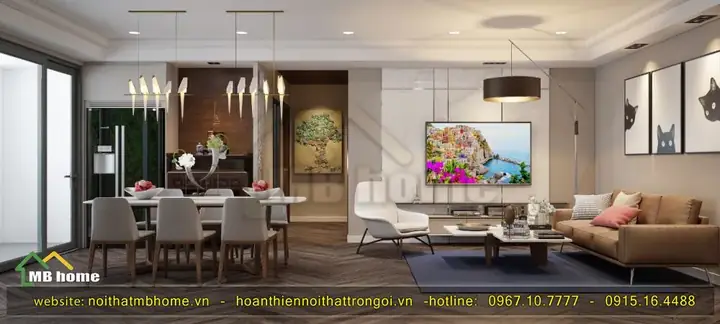 Thiết kế nội thất phòng khách đẹp đáng kinh ngạc - The Golden Palm Lê Văn Lương