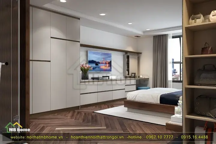 Thiết kế nội thấtphòng ngủ cực đẹp của Ms Huế - The Golden Palm Lê Văn Lương