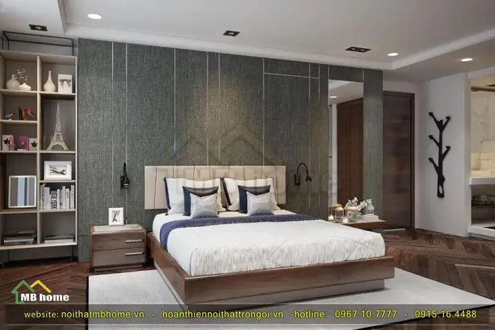 Thiết kế nội thấtphòng ngủ cực đẹp của Ms Huế - The Golden Palm Lê Văn Lương