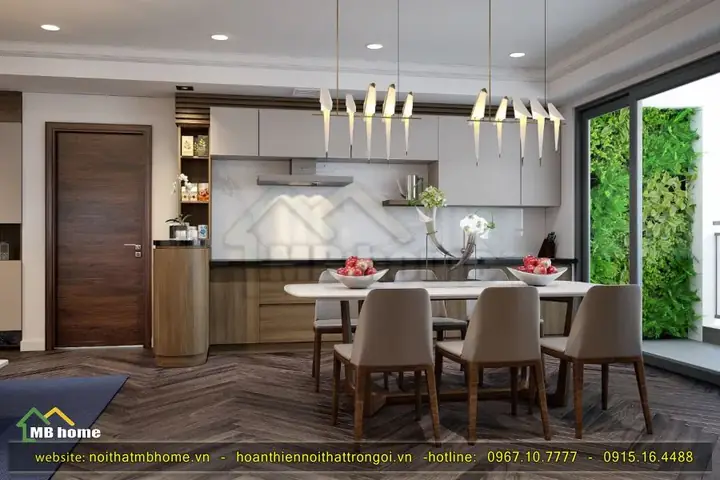 Không gian nội thất bếp tuyệt đẹp tại chung cư - The Golden Palm