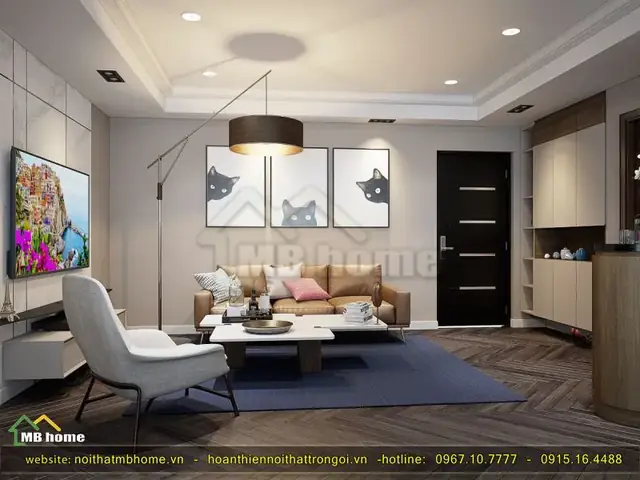 Thiết kế nội thất phòng khách đẹp đáng kinh ngạc - The Golden Palm Lê Văn Lương